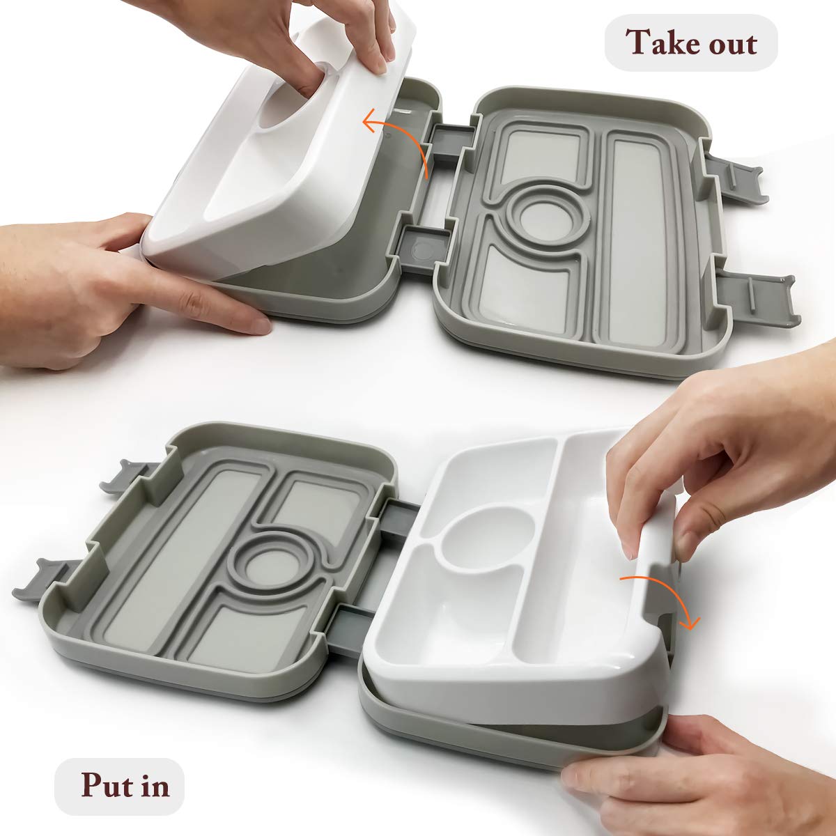 OKBONN Kids Lunch Box with Sticker(Halloween) - Leak-Proof, 4-Compartment Bento-Style Kids Bento Box with Spoon - Ideal Portion Sizes for Ages 3 to 7 - BPA-Free and Food-Safe Materials for School