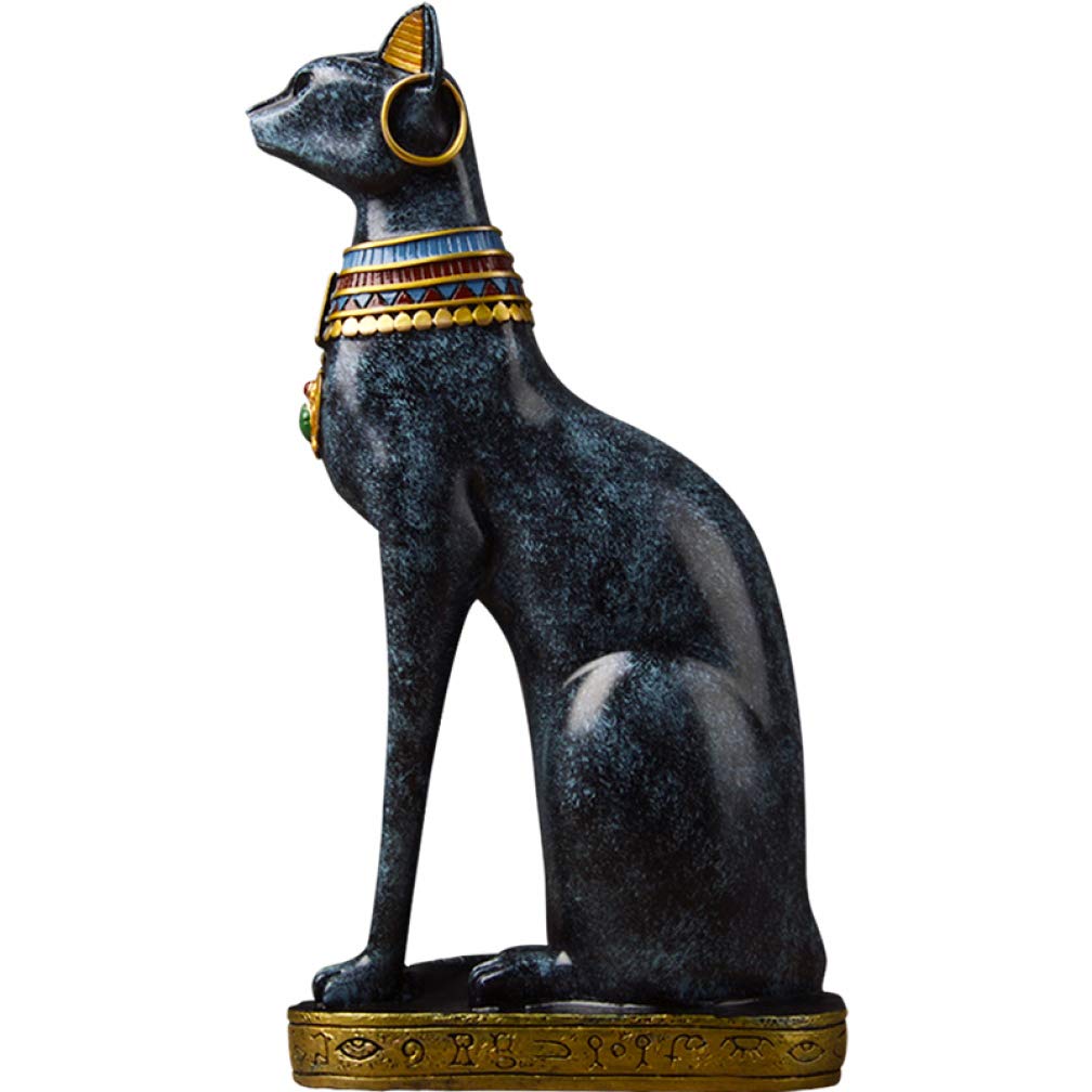 36.5cm European Style Egypt Fortune Cat Statue Resin Crafts Cute Bast Animals Art Sculpture Home Dec