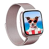 DEKER for Fitbit Versa Bands Women Men Small Large, Breathable Milanese Loop Stainless Steel Magnetic Closure Clasp Replacement Metal Strap Bracelet Adjustable Wristbands for Fitbit Versa Smartwatch