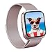 DEKER for Fitbit Versa Bands Women Men Small Large, Breathable Milanese Loop Stainless Steel Magnetic Closure Clasp Replacement Metal Strap Bracelet Adjustable Wristbands for Fitbit Versa Smartwatch