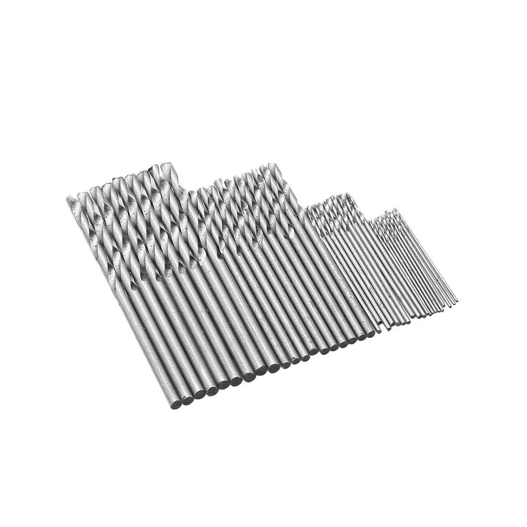 GuGio 40Pcs Twist Drill Bit Set, DRILLPRO HSS Shank, Titanium Coated High Speed Steel, Mini Drill Bit, Size 0.5/0.8/1.5/2mm, Perfect for Wood, Plastic, Circuit Boards, Steel and Aluminum Alloy