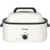 Electric Roaster, Roaster Oven 26 Quart with Self-Basting Lid, Turkey Roaster Oven with Removable Pan and Rack, Adjustable Te