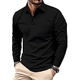 Men's Long Sleeve Polo Shirt – Solid & Striped Styles,Casual & Smart Looks for Daily Wear & Outings