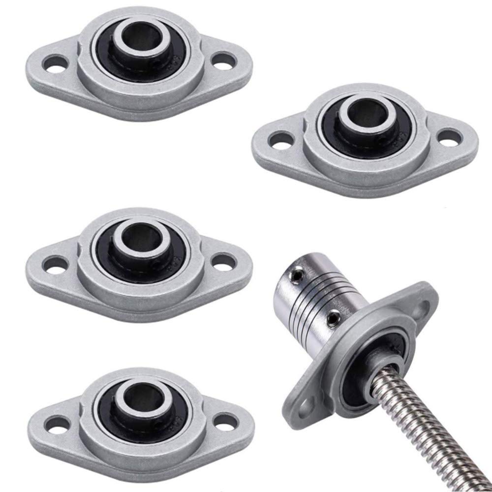 4 Pcs KFL08 Self Aligning Pillow Block Zinc Alloy 8mm Bore Rhombus Flange Bearing Stand Mini Insert Bearing for Machinery KFL Series Conveyor Systems