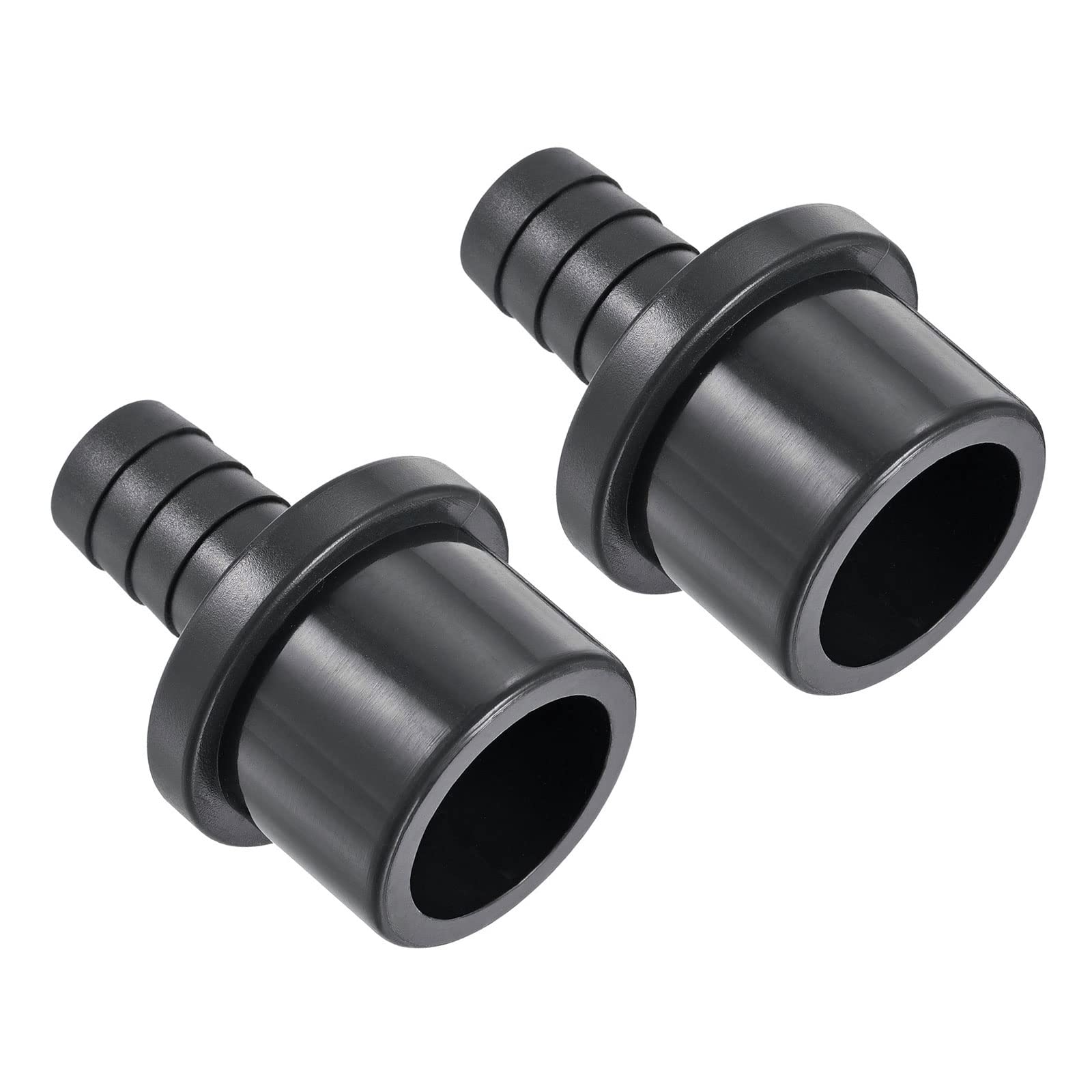 M METERXITY 2 Pack PVC Pipe Fitting - Water Tube Connector, 16mm Barb Straight Pipe Joint, Apply to Outdoor/Garden/Pool (OD 32mm, Black)