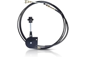 FLYLIN Excavator Throttle Control Cable, Universal Manual Flexible Throttle Wire with Black Knob, Excavator Motor Control Cable Replacement for Excavator/Mixer Truck (3.5m)