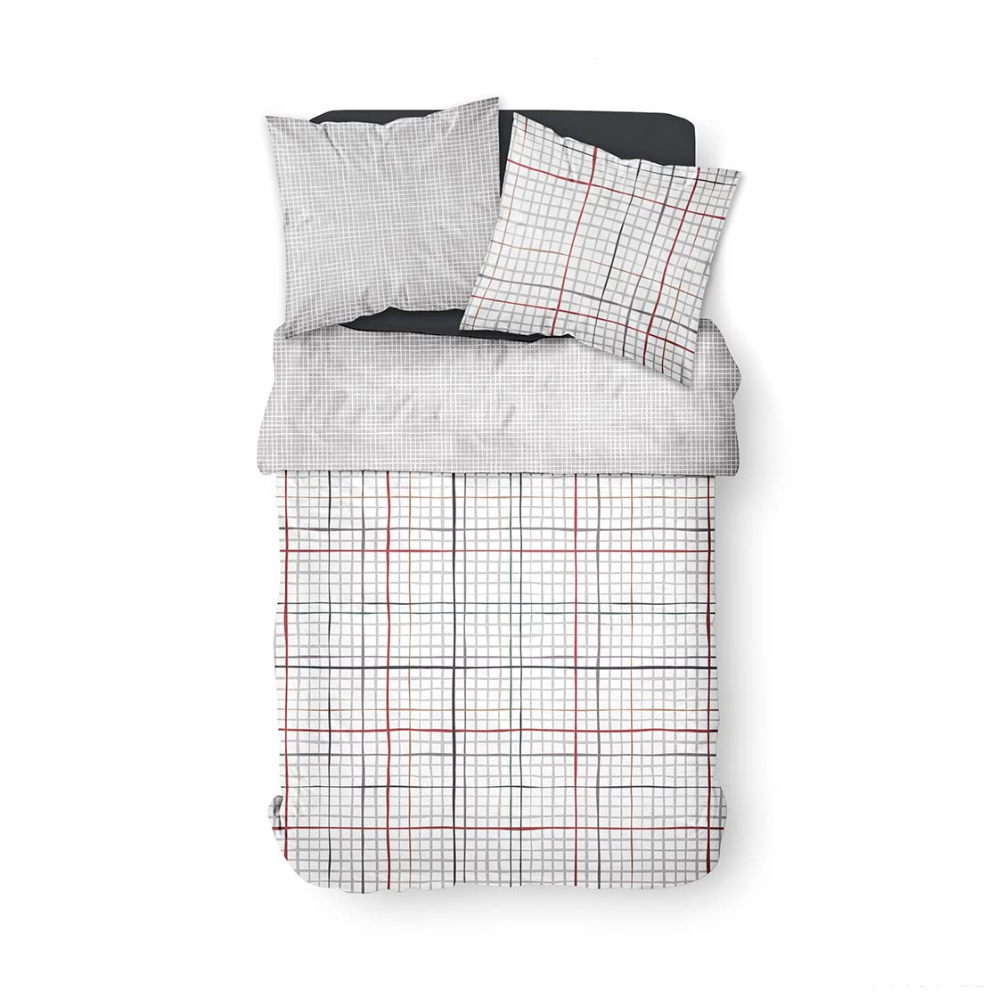 Today Double Duvet Cover 240 x 260 cm Cotton Printed White Graphique Sunshine 3.50 cm — image 1