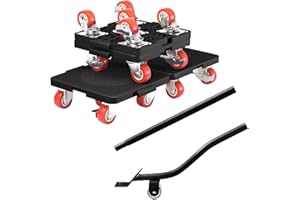 LSLANSOON Heavy Furniture Lifter Mover Dolly Set, 360° Rotation 5-Wheel Dollies with Extendable Crowbar, 400kg/800Lbs Capacity Heavy Stuff Moving Tool Set