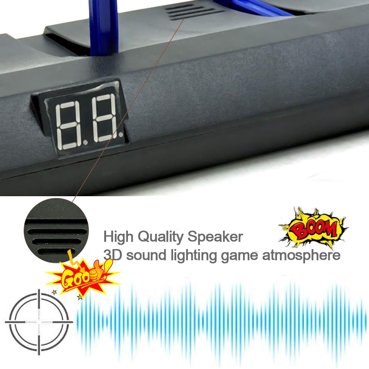 Electric Scoring Target for Nerf Guns - Auto Reset Intelligent Light Sound Effect Digital Shooting Targets, Ideal Gift Toys for Teens, Boys & Girls(2019 Update Version/4 Targets)