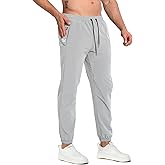 BROKIG Men's Tapered Gym Joggers, Lightweight Training Cuffed Sweatpants Zipper Pocket, Slim Fit Athletic Running Pants