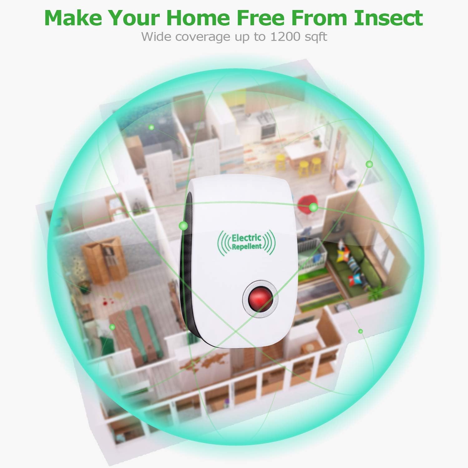 2020 Newest Ultrasonic Electronic Pest Repellent, Pest Repeller Plug in Indoor Usage, Best Pest Repell to Bugs, Insects Mice, Ants, Mosquitoes, Spiders, Rodents and Roach(6 Packs) : Garden & Outdoor