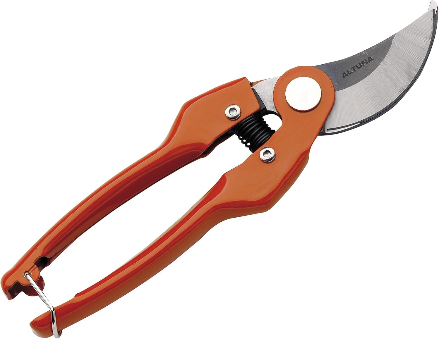 J469-20 One Hand Pruning Shears - Manual Adjustment - Bypass Cut for Precision Works - Heavy Duty and Very Light - Forged Steel Gardening Shears - Altuna