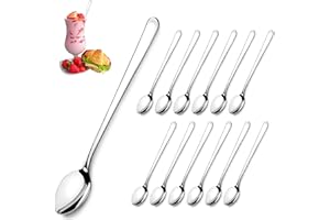 Pleafind 12-PCS Long Spoon (7.9 inch), Long Handle Iced Tea Spoons, Coffee Spoon, Ice Cream Spoon, Stainless Steel Stirring S