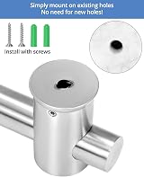 QWORK 26 Inch Adjustable Shower Riser Rail 304 Stainless Steel Head Holder view 8