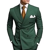 HANBANGWEI 2 Piece Double Breasted Suit Men Slim Fit Mens Double Breasted Blazer Pants Sets Wedding Prom Homecoming Suit