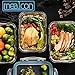 [4 Pack]Glass Meal Prep Containers with Lid Airtight Food Storage Containers-Microwave,Oven and Freezer Safe Bento Boxes-Portion Control Glass Lunch Continers Food Container