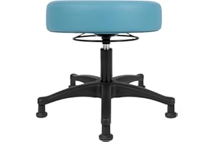 TAKE UR SEAT 17" Table Height Adjustable Round Seat Stool Heavy Duty Ship and Built Within 24 Hours, Spa, Medical, Lab, Cleanroom, Blue (Glide)
