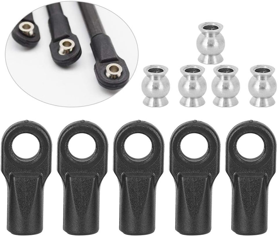 Tbest RC Car Rod End, Rod Ends 12pcs with Hollow Balls RC Car Part for 1/10 E-REVO revo, Black, Small - Image 4