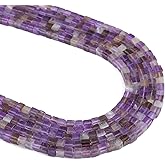 BEADIA Natural Amethyst Cube Spacer Beads 4mm Loose Square Stone Beads for Jewelry Making 38cm/Strand