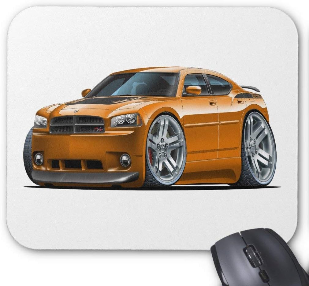 Dodge Charger Daytona Orange Car Mouse Pad 18×22 cm