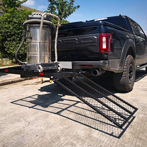 OKLEAD Hitch Mounted Cargo Carrier with Ramp, Steel Folding Cargo Rack