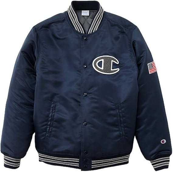 Amazon チャンピオン Champion ベースボールジャケット スタジャン アウター メンズ C3 L614 Xl Navy コート ジャケット 通販