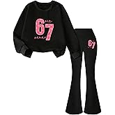 Lianpyxa Teen Girls Clothes 2 Piece Spring Outfits Set Tie Dye Print Sweatshirt Flare Pants Set for 7-14T