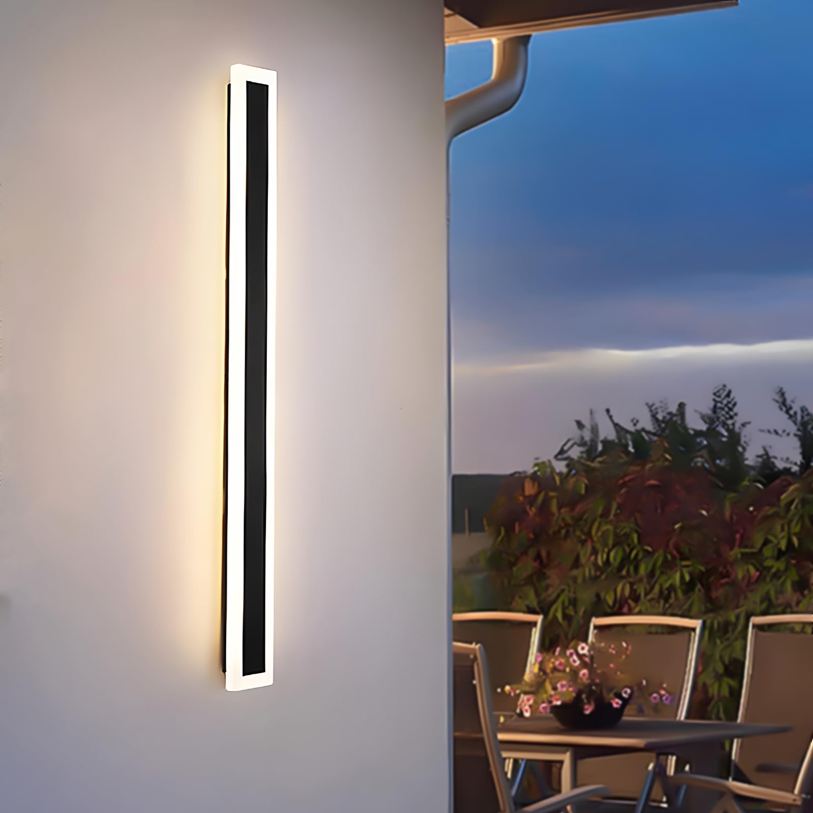 ZTWLEED LED Outdoor Wall Lights,21W Wall Lamp Natural White 4000K,Waterproof Exterior Acrylic Long Outdoor Wall Light for Garden Villa Porch Terraces Garage,100CM