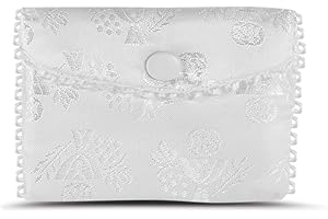 Hirten Girls First Communion White Satin Rosary Purse, 2 1/2 Inch