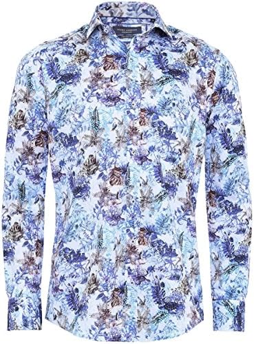 Guide London Men's Sateen Hidden Forest Shirt Multi Coloured L