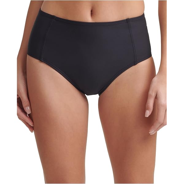 DKNY Women's Standard High Waisted Full Coverage Bikini Bottom Bathing Suit