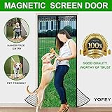 Magnetic Screen Door Black with Heavy Duty Mesh Curtain and Full Frame Velcro Fits Door Size up to 34-82 inch