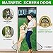 Magnetic Screen Door Black with Heavy Duty Mesh Curtain and Full Frame Velcro Fits Door Size up to 34x82 inch. Measure Your Door Size Carefully.