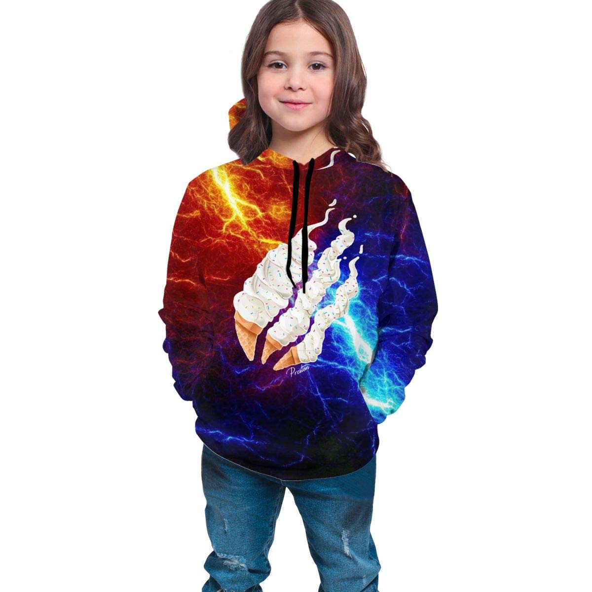 ice cream flame hoodie