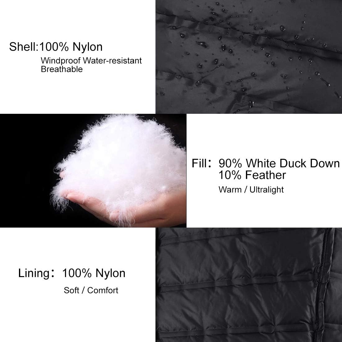 Lesmart Mens Down Puffer Jacket Lightweight Packable Winter Quilted Coat Warm Casual Outdoor: Clothing