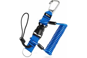 Rogue Endeavor Dive Clip, Stainless Steel,Split Ring & Clip Lanyard,Quick Release Buckle,36" Steel Core, Cameras/Lights/Tools