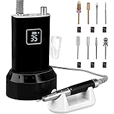 Professionl Nail Drill, 80w Brushless Pro Electric Nail Drill 35000rpm HoMove Cordless Nail Efile, High Torque, Quiet & Vibration-Free Electric Nail File for Nail Technicians,Home DIY (Black)
