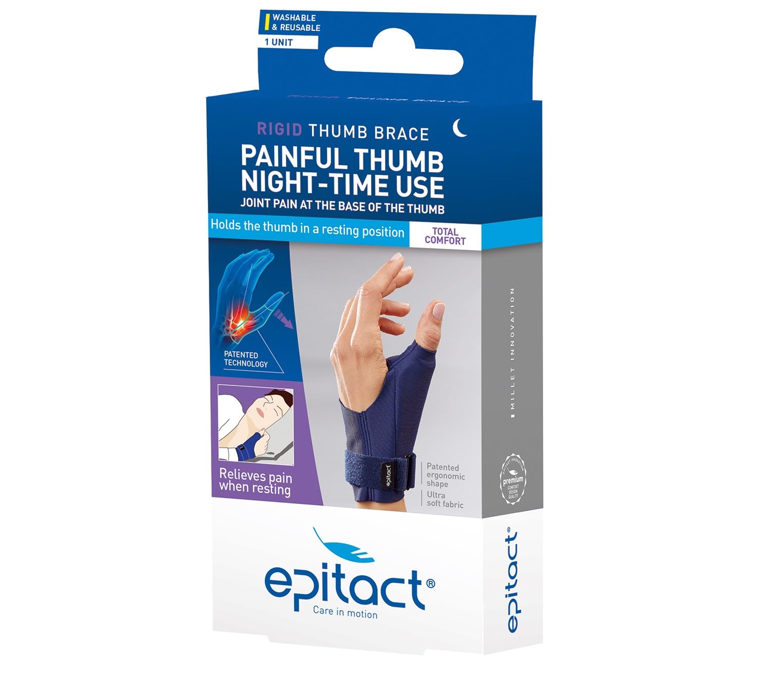 EPITACT Rigid Thumb Night Brace - Right (M)