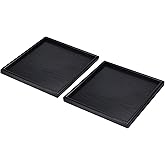 PATIKIL Wood Serving Tray 12 Inch, 2 Pack Square Decorative Platter for Home Decor Kitchen Table Candle Holder, Black
