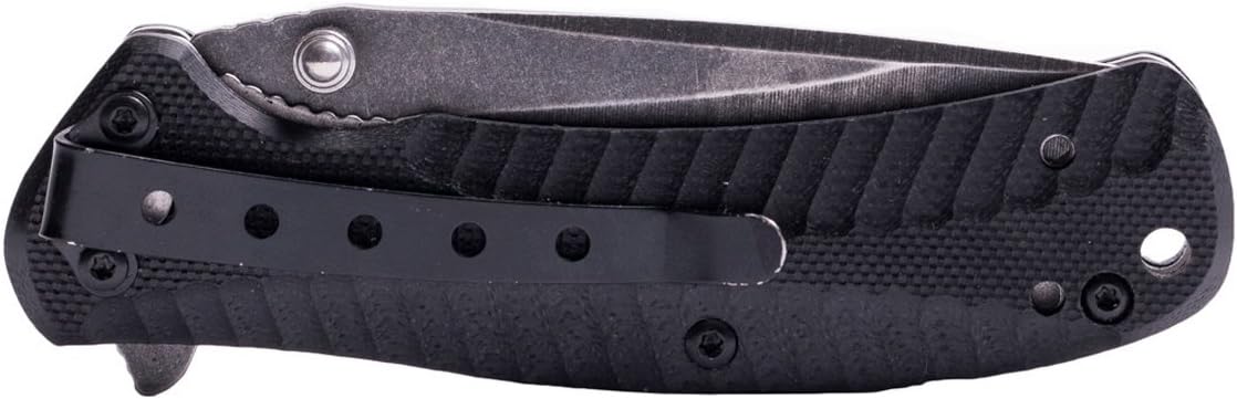 UZI EVN Stone Washed Folding Pocket Knife with Metal Pocket Clip , Grey