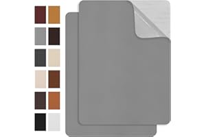 EMORBALS 2 Pcs 8 * 11 Inch Leather Repair Patches, Self Adhesive Leather Patches for Couch, Furniture, Chair, Car Seat(Grey)