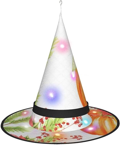 Amazon Co Jp カボチャ感謝祭クリップアート花瓶収穫花 ハロウィンハット 魔女の帽子 先のとがったキャップ ステージパフ ーマンス マスカレード 輝きます 装飾 電球付き Ledライト 魔女の帽子 ファッション 美しい ホビー 通販
