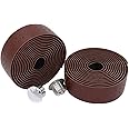 KINGOU Handlebar Tape Luxury PU Leather Bar Tape Fixed Gear/Road Bike Bar Wrap with 2 Reflective Plug