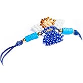 Holy Wristband Bracelet Embroidered Angel Holy Icon Colorfull Beads Protection Wristband Unisex Handmade Product Adjustable Size by Zaraleas (Blue)
