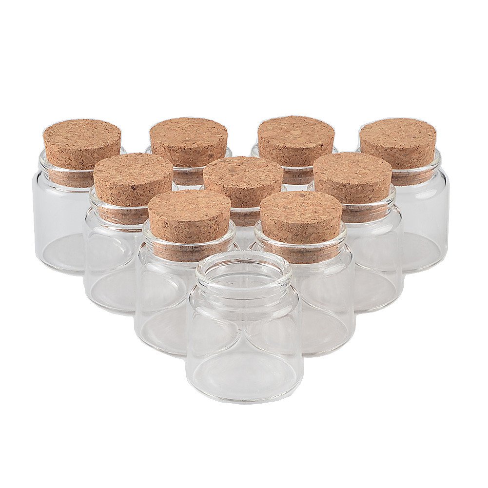 Jarvials Glass Bottles with Cork Crafts Bottles Jars Weding Gift 50ml Empty Jars Containers Bottles (24, 50ml)