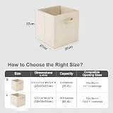 Amazing Tour 8 PCS Cube Storage Boxes 27x27x27 Foldable Fabric Beige view 4