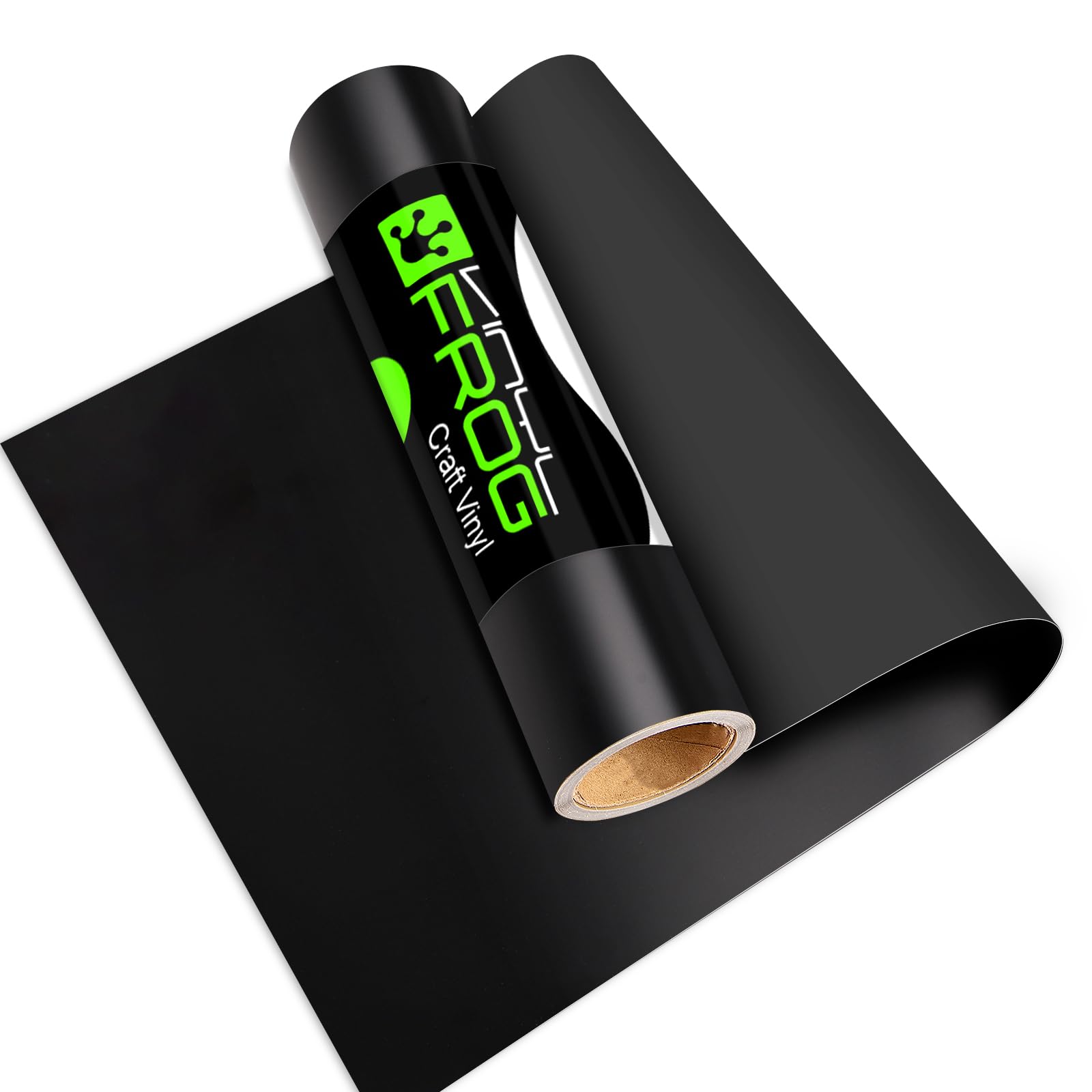 VINYL FROG Black Permanent Vinyl Matte Self Adhesive Vinyl Roll 12'' x 10ft Craft Vinyl for Mug Cup Window Home Decors