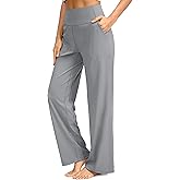 Soothfeel Wide Leg Pants for Women Yoga Work Pants with Pockets High Waist Lounge Sweatpants Dress Pants Petite/Tall 30"(Light Grey, XL)
