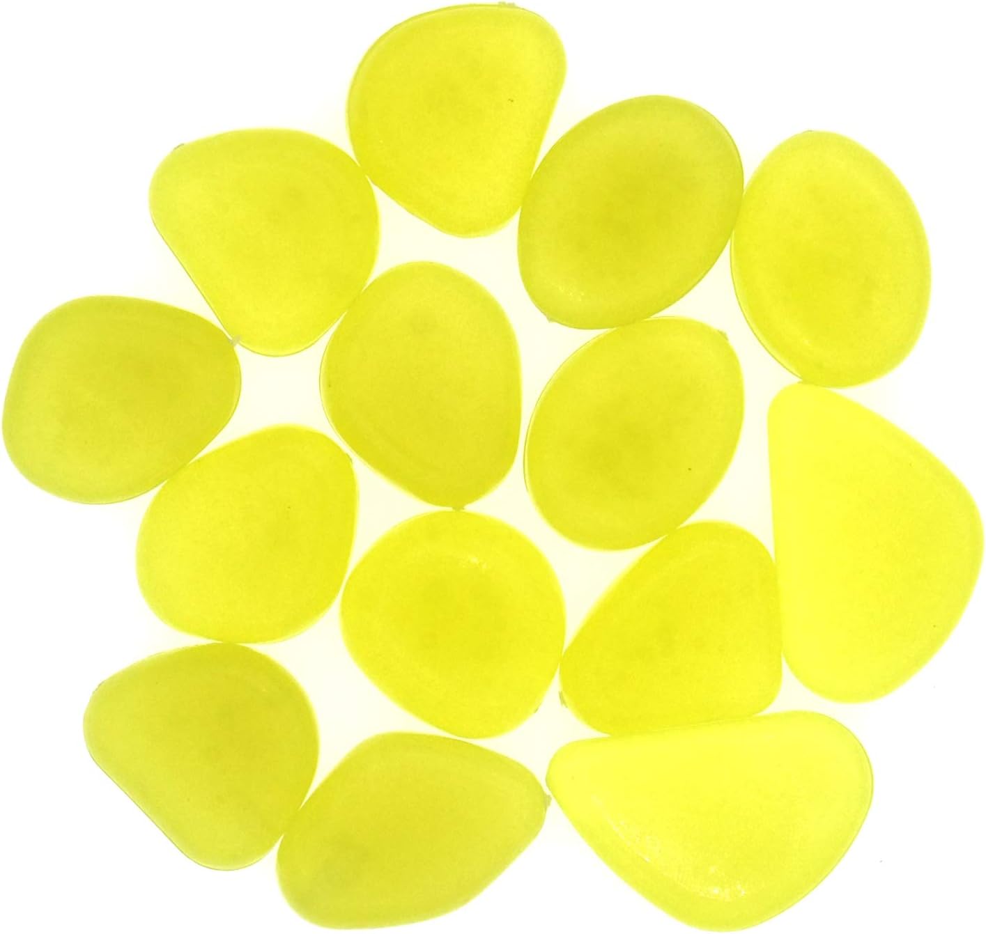Hardscaping Materials - QTTLLI 100Pcs Glow Pebbles Glow in The Dark Decorative Stones Rocks for Garden Path Walkway Yard Fish Tank, Yellow