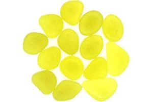 QTTLLI 100Pcs Glow Pebbles Glow in The Dark Decorative Stones Rocks for Garden Path Walkway Yard Fish Tank, Yellow